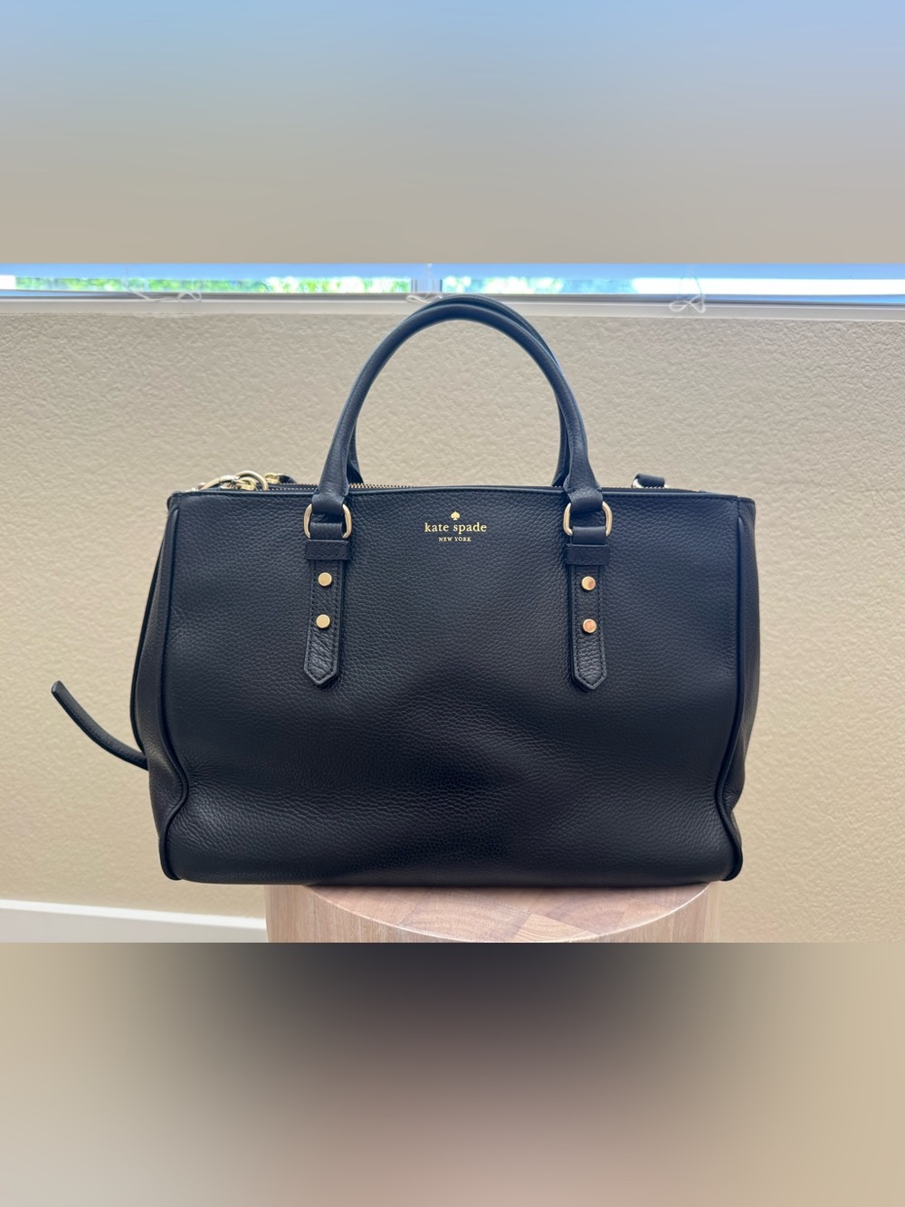 Kate Spade Black Pebble Leather Tote - like new! - Picture 1 of 6